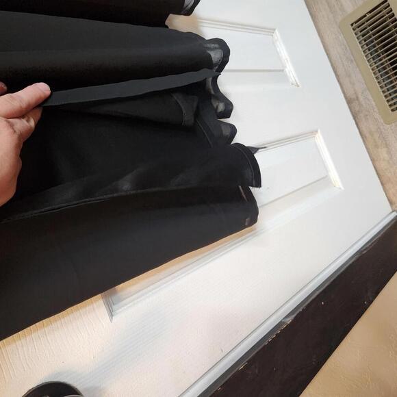 Susan Graver Black Dress Pants with sheer overlay & Side Slits- Large - Picture 2 of 8